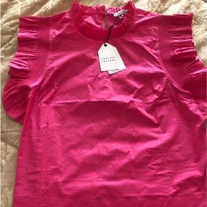 Ruffle Sleeve Poplin Top